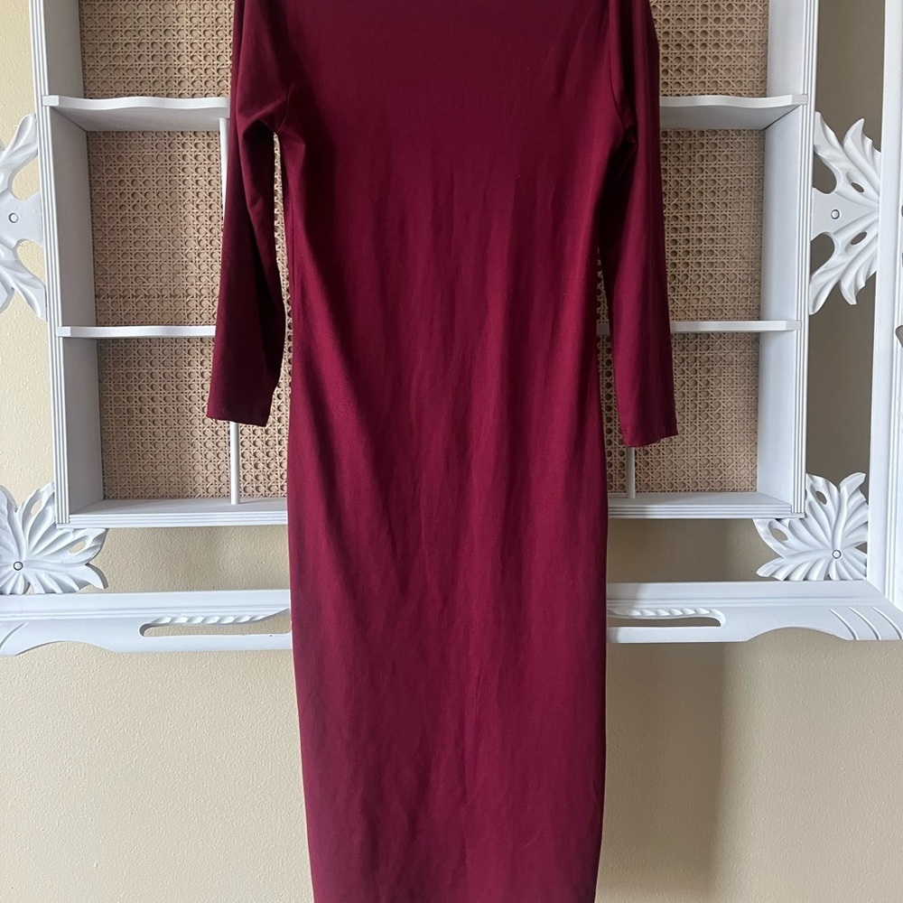 yelete Burgundy Long Sleeve maxi Dress - Picture 4 of 7